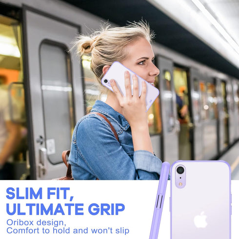 ORIbox for iPhone XR Case Purple,Translucent Matte case with Soft Edges, Lightweight,iPhone XR Phone Purple Case for Women Men Girls Boys Kids...