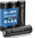 Rechargeable AA Batteries, Recharge Universal Double A Battery Pre-Charged, NIMH AA High-Capacity 2800mAh Rechargeable Batteries, 1.2V Solar Batte...