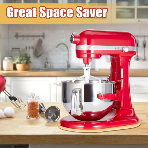 Mixer Sliding Slider Compatible with KitchenAid Bowl Lift Mixer - Bamboo Kitchen Countertop Storage Mover Sliding Caddy Moving Tray for Kitchen Ai...