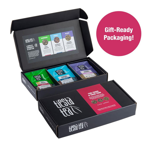 Tiesta Tea - Tiesta's Top Loose Leaf Tea Gift Box, Loose Leaf, Medium Caffeinated Variety Pack, Make Hot & Iced Brews, 3 Pouches of Assorted Blend...