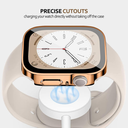 for Apple Watch Case 45mm,Hard Case with Tempered Glass Screen Protector,Watch Cover for Apple Watch Series 9 8 7 Screen Protector,Ultra-Thin Dura...
