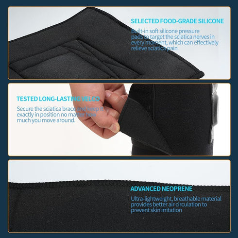 Sciatica Pain Relief Devices Brace - Sciatic Ease Nerve Pain Relief Brace for Men Women, Knee Braces with Pressure Pad Targeted Compression for Sc...