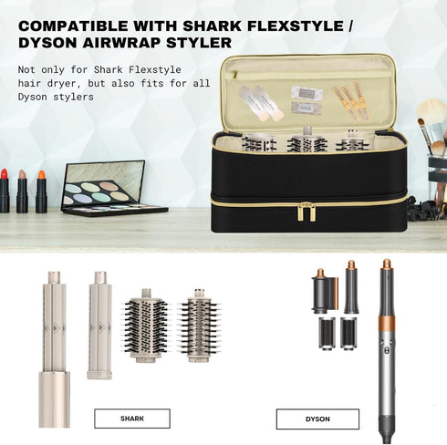 Double-Layer Travel Case for Shark Flexstyle, Carrying Case for Dyson Supersonic Hair Dryer/Dyson Airwrap, Waterproof Storage Case Travel Organise...