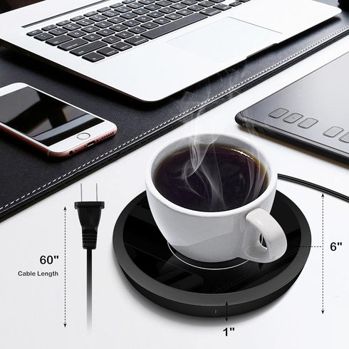 Electric Coffee Cup Warmer for Desk, Smart Coffee Mug Heater Warmer for Home Office, Warming Plate for Tea, Milk & Candle (No Cup, Black) – ENIGMA...