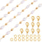 Magibeads 1 Yard Imitation Pearl Chain Belt 4.5-5mm Faux Pearl Brass Chain Golden Jewelry Making Chain with Jump Rings Lobster Clasps for Necklace...