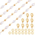 Magibeads 1 Yard Imitation Pearl Chain Belt 4.5-5mm Faux Pearl Brass Chain Golden Jewelry Making Chain with Jump Rings Lobster Clasps for Necklace...