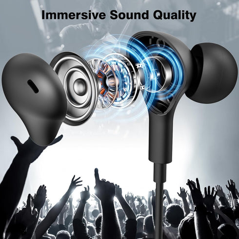 USB C Headphones for Samsung Galaxy S24 Ultra S23 FE S22 S21 A54 Note 20 10+,Magnetic Wired Earbuds Stereo in-Ear USB Type C Earphones with Microp...