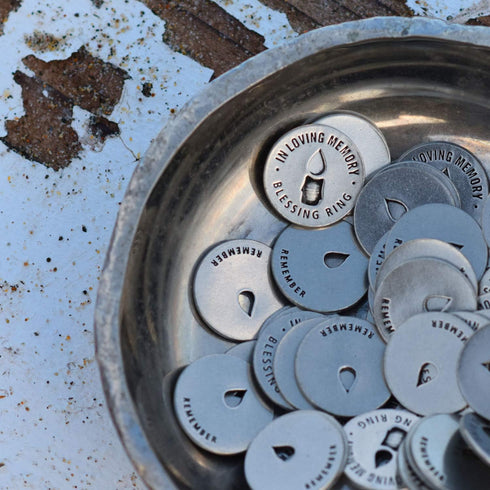 Memorial Tokens - In Loving Memory - Set of 12 Inspirational Pewter Blessing Charms by Whitney Howard Designs...