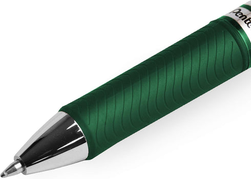 Pentel EnerGel XM BL77 - Retractable Liquid Gel Ink Pen - 0.7mm - 54% Recycled - Forest Green - Pack of 3...