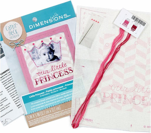 Dimensions Our Little Princess' Photo Frame Embroidery Kit, 5'' x 5''...