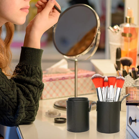 Yoseng Makeup Brush Holder with Lid,6.9" x 2.6" Organizer Travel Brushes Case Bag Cup Storage Display (Black)...