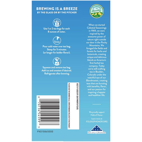 Celestial Seasonings Cold Brew Half & Half Iced Tea Bags 18 Tea Bags...