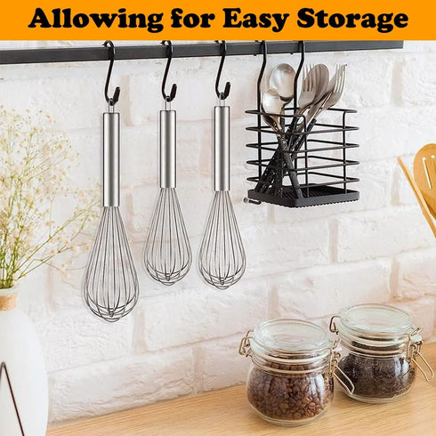 Stainless Steel Whisk Set, 3 Packs Balloon Whisk for Cooking, Whisking, Blending (8",10",12")...