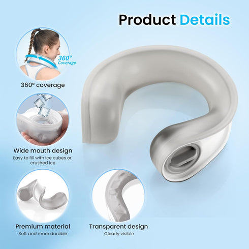 samply Ice Pack Wrap for Neck and Shoulders, Cold Packs for Injuries, Swelling and Pain Relief, Wearable Neck Cooling Towels for Reusable Cold Com...