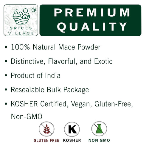 SPICES VILLAGE Mace Spice, 8 oz, Aromatic Mace Powder, Kosher, Gluten-Free, NON GMO...
