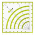 8 Inch Acrylic Fabric Ruler, Dual Purpose Measuring Arc Guide Cutting Square Ruler, Multifunctional Arcs Stripology Ruler for Quilting, Sewing, Cr...