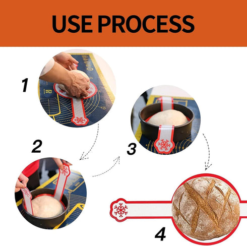 KitchenRaku Silicone Baking Mat for Dutch Oven Bread Baking-Non-Stick Silicone Mat for Baking Sheet- Long Handles for Easier Transfer for Dough -S...