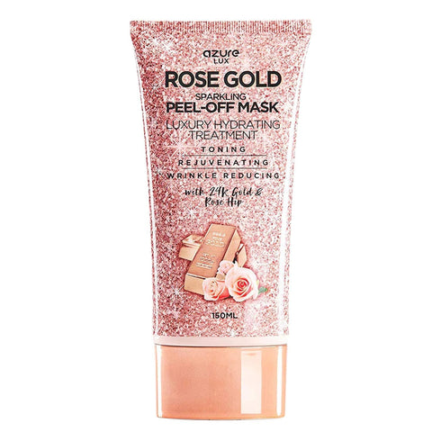 AZURE Rose Gold Hydrating Peel Off Face Mask- Dermatologist Tested - Anti Aging, Toning & Rejuvenating - Removes Blackheads, Dirt & Oils - Real 24...
