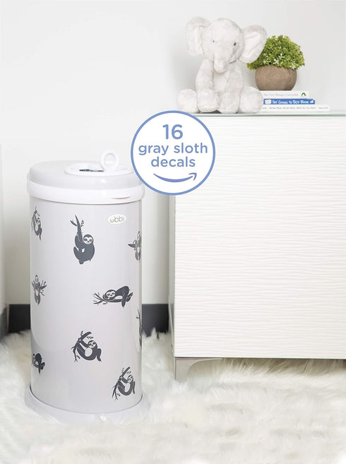 Ubbi Sloth Peel and Stick Decal Stickers, Decorative Sticker for Diaper Pail or Baby Nursery...