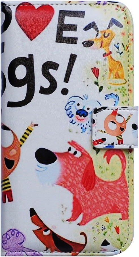 Case for Samsung Galaxy S20 Plus, Colorful Cute Dogs Leather Flip Phone Case Wallet Cover with Card Slot Holder Kickstand for Samsung Galaxy S20 P...