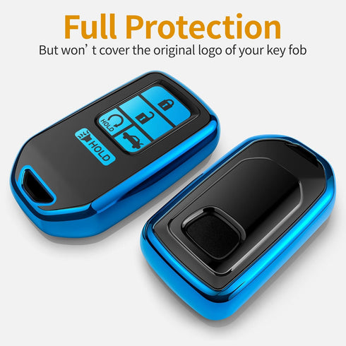 Sindeda for Honda Key fob Cover with Leather Keychain,Soft TPU Full Cover Protection,Key fob case Compatible With Honda Accord Civic CRV Pilot Ody...