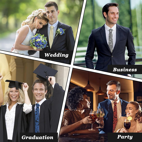 Men's Ties, 3.15" Silk Neckties Black Ties for Men Formal Business Wedding Party Gifts...