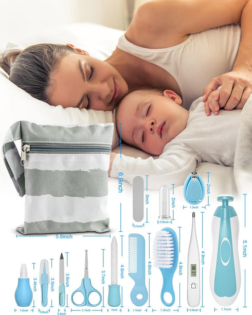 OTTOLIVES Baby Healthcare and Grooming Kit, 24 in 1 Baby Electric Nail Trimmer Set Newborn Nursery Health Care Set for Newborn Infant Toddlers Bab...