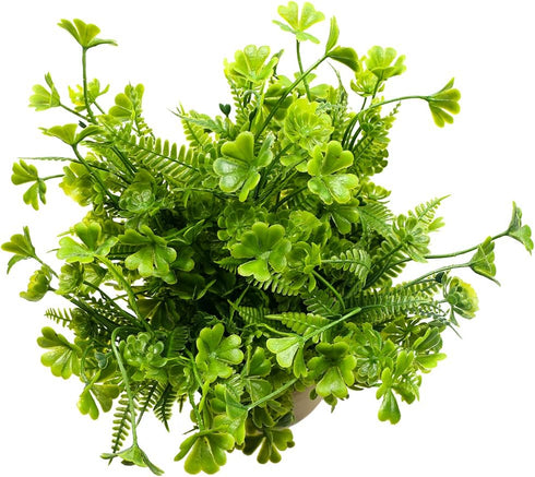 Fake Four Leaf Clover Plants for Bathroom Home Office Desk Decor, Small Artificial Faux Greenery for Farmhouse Decorations (1)...