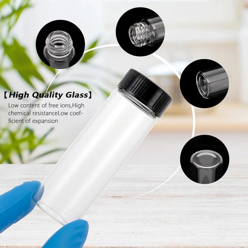 12PCS 30ml Glass Sample Bottles Small Vials with Plastic Screw Cap Container Sample Vial...
