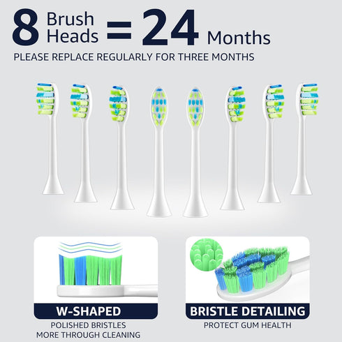 7AM2M Sonic Electric Toothbrush, High Power Rechargeable Toothbrushes, with 8 Brush Heads for Adults and Kids, 15 Adjustable Modes, Built-in 2-Min...