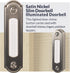 Newhouse Hardware LED Lighted Metal Door Chime Push Button (Satin Nickel) | Surface Mount Lighted Door Bell Button | Replacement Wired Doorbell Bu...