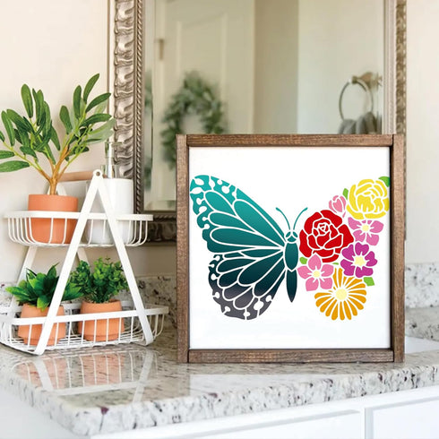 Butterfly Stencils for Painting on Wood, Dragonfly Bee Stencils for Crafts Reusable Wood Burning Drawing Art Paint Stencils and Patterns for Wall ...