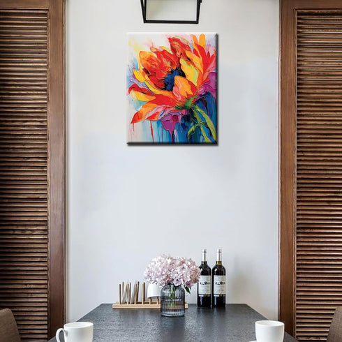 Tulip Flower Paint by Number for Adult,Abstract Graffiti Painting by Number Kits On Canvas, DIY Oil Painting Acrylic Paints,leafage Paint by Numbe...