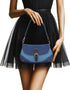 Denim Handbag for Women -Girl's Shoulder Bag Elegant Blue Jean CanvasTote Cute Small Chic Clutch with Secure Buckle Closure-2 Straps (Fixed and Ad...