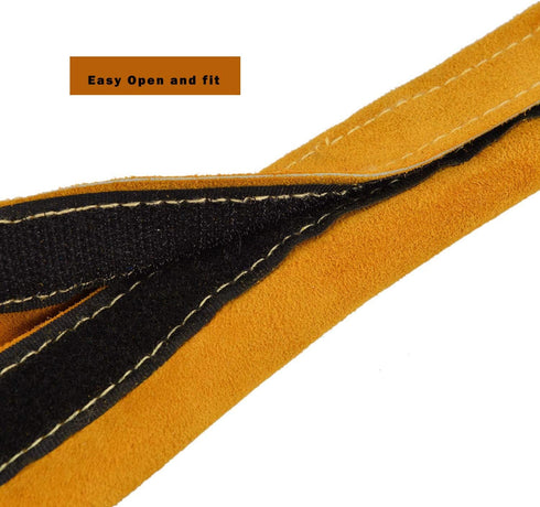 TIG Welding Torch Cable Cover/Sleeves inchzx Flame-Resistant Cowhide Leather Kevlar Stitched,MIG/Plasma Cable Sleeves Tig Cover,137 Inch (Yellow)...