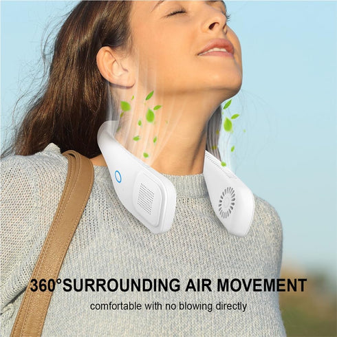 Portable Mini Turbofan Ultimate Summer Comfort with the Whisper-Quiet USB Bladeless Lazy Outdoor Sports Portable Neck Fan (White), Normal, HP-F6...