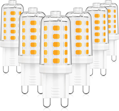 MAXvolador G9 LED Bulb Dimmable, Warm White 2700K, 40W T4 Halogen Equivalent, Bi Pin Base 4W G9 Light Bulbs for Chandelier Lighting, 400LM, 6 Pack...
