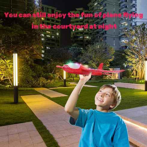 2 pcs Flashing Luminous Glider Plane 2 Flight Mode Aerobatic Superb Charming Shining Foam Airplane can Fly at Night for Kids as The Best Gift. (Le...
