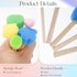 NUOMI 15 Pieces Sponge Stamps Kids Painting Brush with Wooden Handle Mini Cute Round and Flower Shapes for Painting, DIY, Craft, Scrapbooking, Dra...