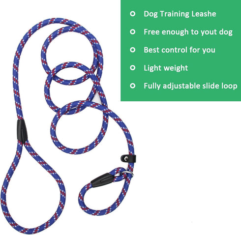 6 FT Durable Slip Lead Dog Leash coolrunner Dog Training Leashes, Strong Rope Slip Leash, Dog Leash for Training, Standard Adjustable Pet Slipknot...