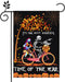 Halloween Garden Flag?12x18 Inch Double-sided Horror Pumpkin Ghost Cycling Pattern House Flag for Outdoor Yard Home Decoration...