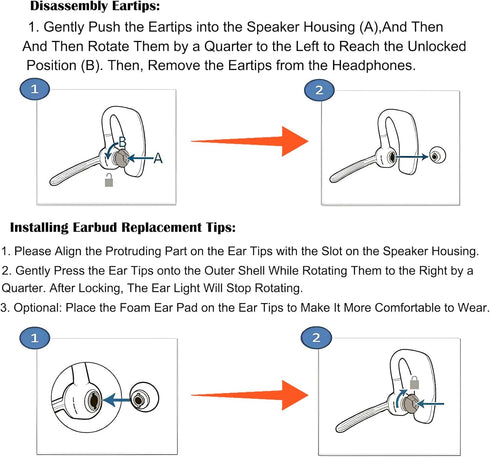 Ear Tips Replacement Ultra Comfort Silicone Eartips Ear Buds Replacement Earbud Tips Eargels Foam Earpads for Plantronics Voyager 5200 5220 5210 S...