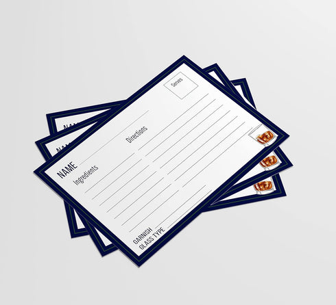 Cocktail Recipe Cards, 4x6 Inches, 50 Fill-in-the-Blank Cards for Recipe Box, Made in the USA (On The Rocks)...