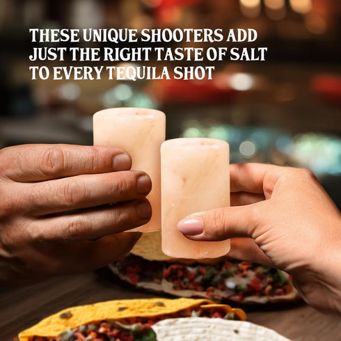 The Spice Lab Tequila Shot Glasses - Pink Himalayan Salt Tequila Shot Glasses - 2 Pack - Just Pour, Shoot and Bite a Lime - Natural Shot Glasses –...