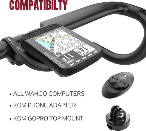 KOM Cycling Wahoo Elemnt Mount Compatible with Multiple Wahoo Computers Including The Wahoo Elemnt Bolt, Elemnt Roam, Elemnt Mini, and Elemnt - Mu...