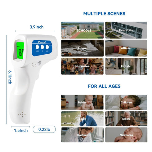 Berrcom Thermometer, 3 in 1 Contactless Infrared Fever Check Thermometer for Forehead, Ideal for Baby, Infant, Kids, and Adults, Batteries Not Inc...