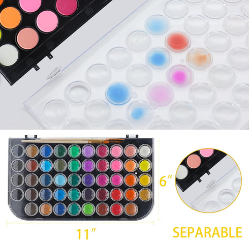 Artecho Watercolor Paint Set 48 Colors with 3 Paint Brushes, Water Color Paints Sets, Washable Water Colors...