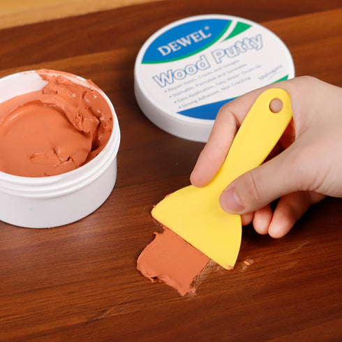 DEWEL Wood Putty, Mahogany Wood Filler, New Upgrade Wood Putty Filler Paintable, Stainable, Sandable, Wood Furniture Repair Kit Quickly Restore Wo...