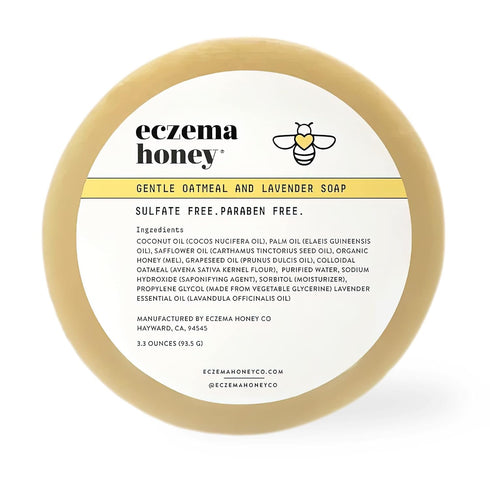 ECZEMA HONEY Gentle Oatmeal and Lavender Soap - Natural Eczema Body Wash - Daily Gentle Soap for Dry, Itchy, Sensitive, & Irritable Skin (3.3 Oz)...