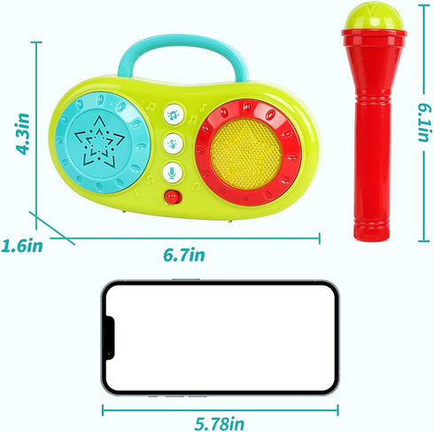 Baby Karaoke Machine Toy for Kids 12-18 Months, Singing Microphone Toy for 1 2 3 4+ Year Old Boys Girls, Toddler Music Player Learning Toy with 5 ...